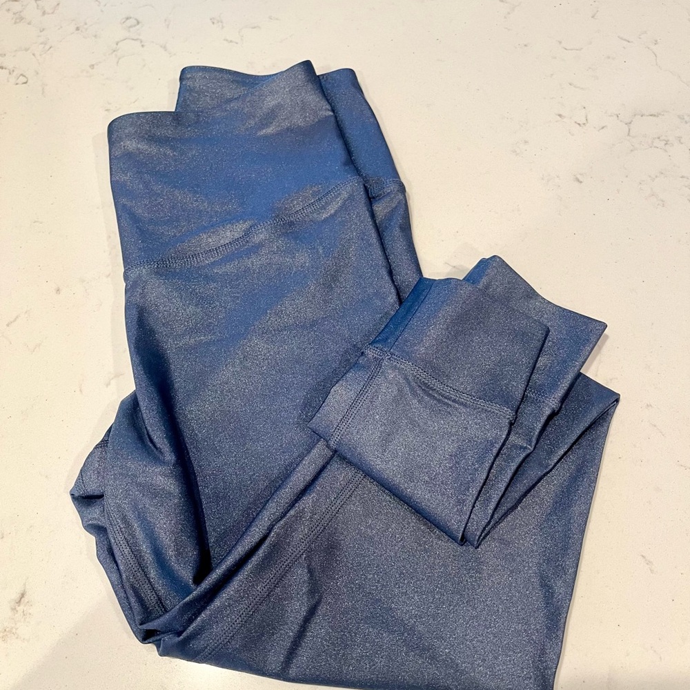 Reebok CrossFit Women’s Blue Metallic High Rise Leggings Small - Picture 6 of 9